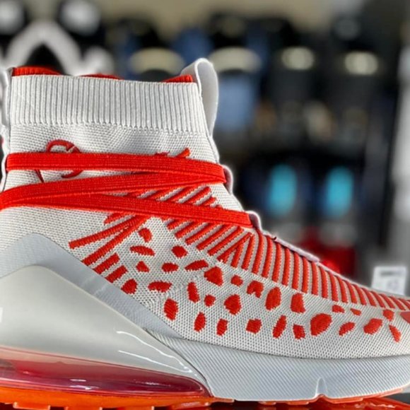 Light Gray & Red Knit Unisex Sneakers (ROCKDEEP RED WINTER)(Men's Listing) - Picture 2 of 5